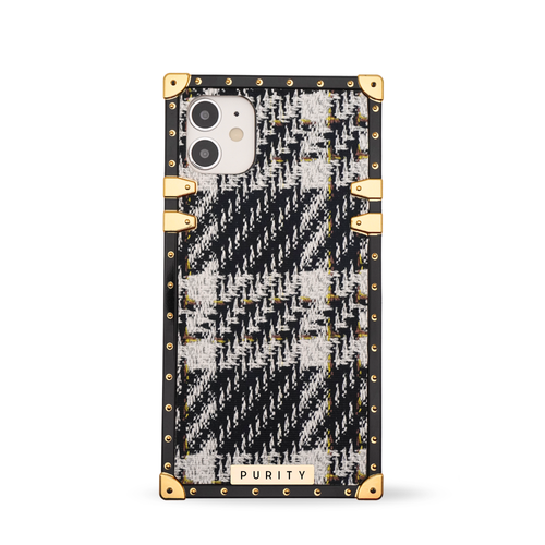 Black and white tweed iPhone Case 