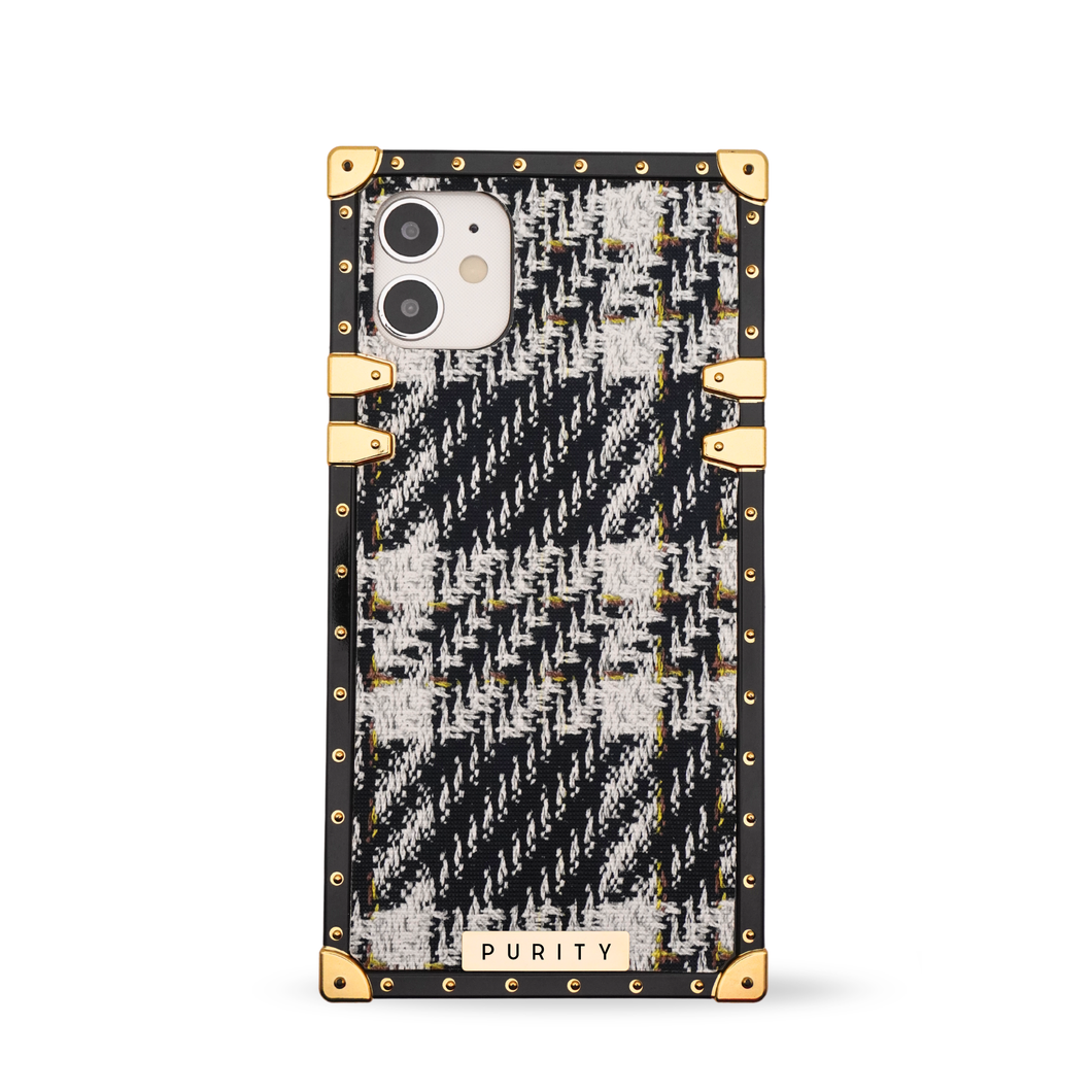 Black and white tweed iPhone Case 