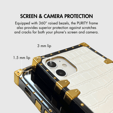 Load image into Gallery viewer, White croco iPhone case &quot;Nevada&quot; by PURITY
