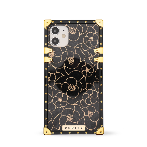 Black and gold floral iPhone Case 