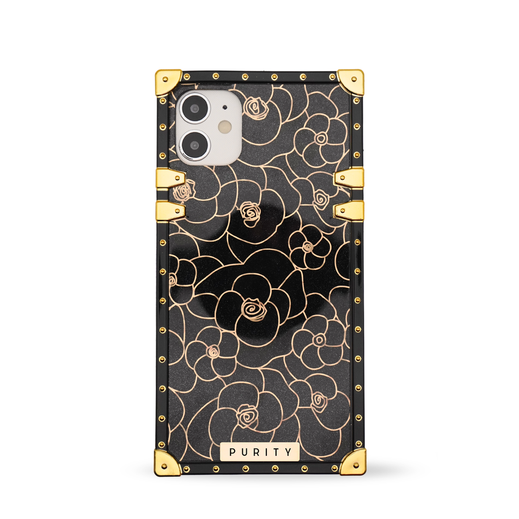 Black and gold floral iPhone Case 