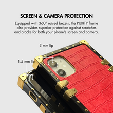 Load image into Gallery viewer, Red iPhone case &quot;Scarlet&quot; by PURITY | Red croco phone case
