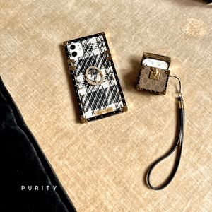 Black and white tartan iPhone Case "Campfire" by PURITY