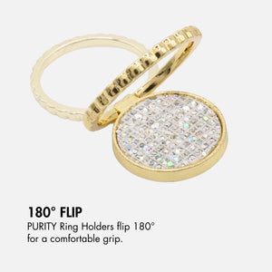 Quartz Ring Holder by PURITY | White glitter ring holder