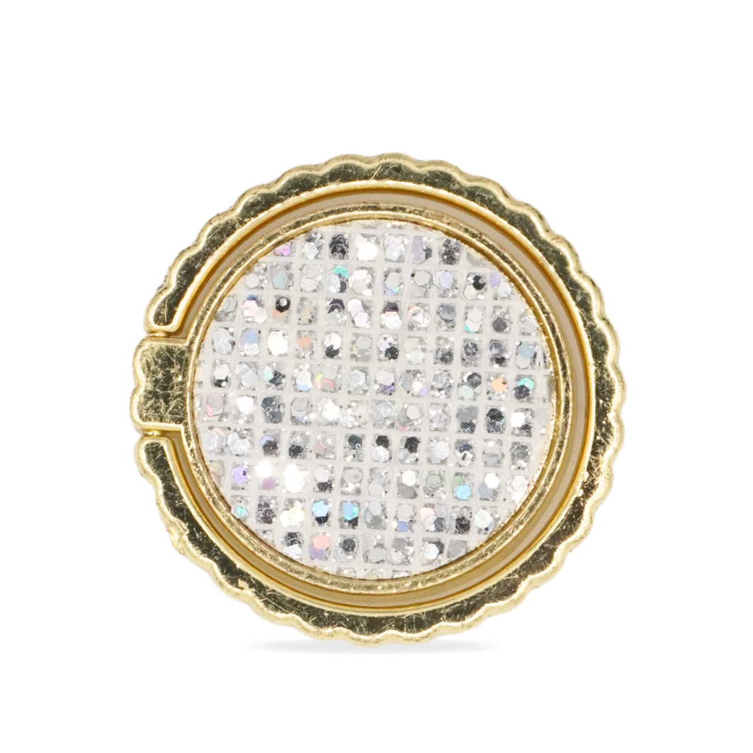 Quartz Ring Holder by PURITY | White glitter ring holder