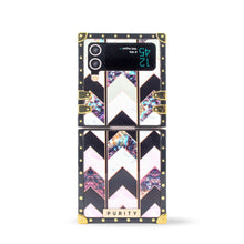 Load image into Gallery viewer, Chlorite - Purple marble Samsung Galaxy Z Flip 7 Case with geometric patterns by PURITY
