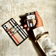 Load image into Gallery viewer, Samsung Case with Ring &quot;British Luxe&quot; | Checkered Phone Case | PURITY
