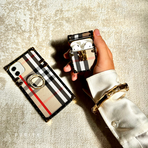 Samsung Case with Ring "British Luxe" | Checkered Phone Case | PURITY