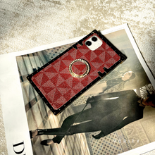 Load image into Gallery viewer, Samsung Case with Ring &quot;Prestige&quot; | Burgundy Checkered Phone Case | PURITY
