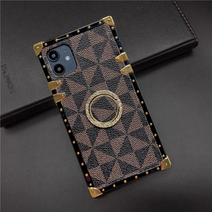 Samsung Case with Ring "Role Model" | Brown Checkered Phone Case | PURITY