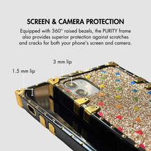 Load image into Gallery viewer, iPhone case with Ring &quot;Adoration&quot; by PURITY™ | Golden glitter iPhone case
