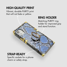 Load image into Gallery viewer, Samsung Case with Ring &quot;Blue Rattlesnake&quot; by PURITY™ | Blue snakeskin phone case for Samsung
