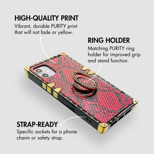Samsung Case with Ring "Desert Viper" by PURITY™ | Red snakeskin phone case for Samsung