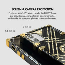 Load image into Gallery viewer, Samsung Case with Ring &quot;Erebo&quot; by PURITY™ | Black and gold geometric phone case for Samsung
