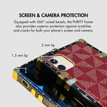 Load image into Gallery viewer, Samsung Case with Ring &quot;Prestige&quot; | Burgundy Checkered Phone Case | PURITY
