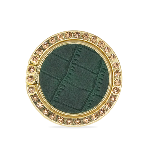 Verde Ring Holder by PURITY | Green crocodile pattern ring holder
