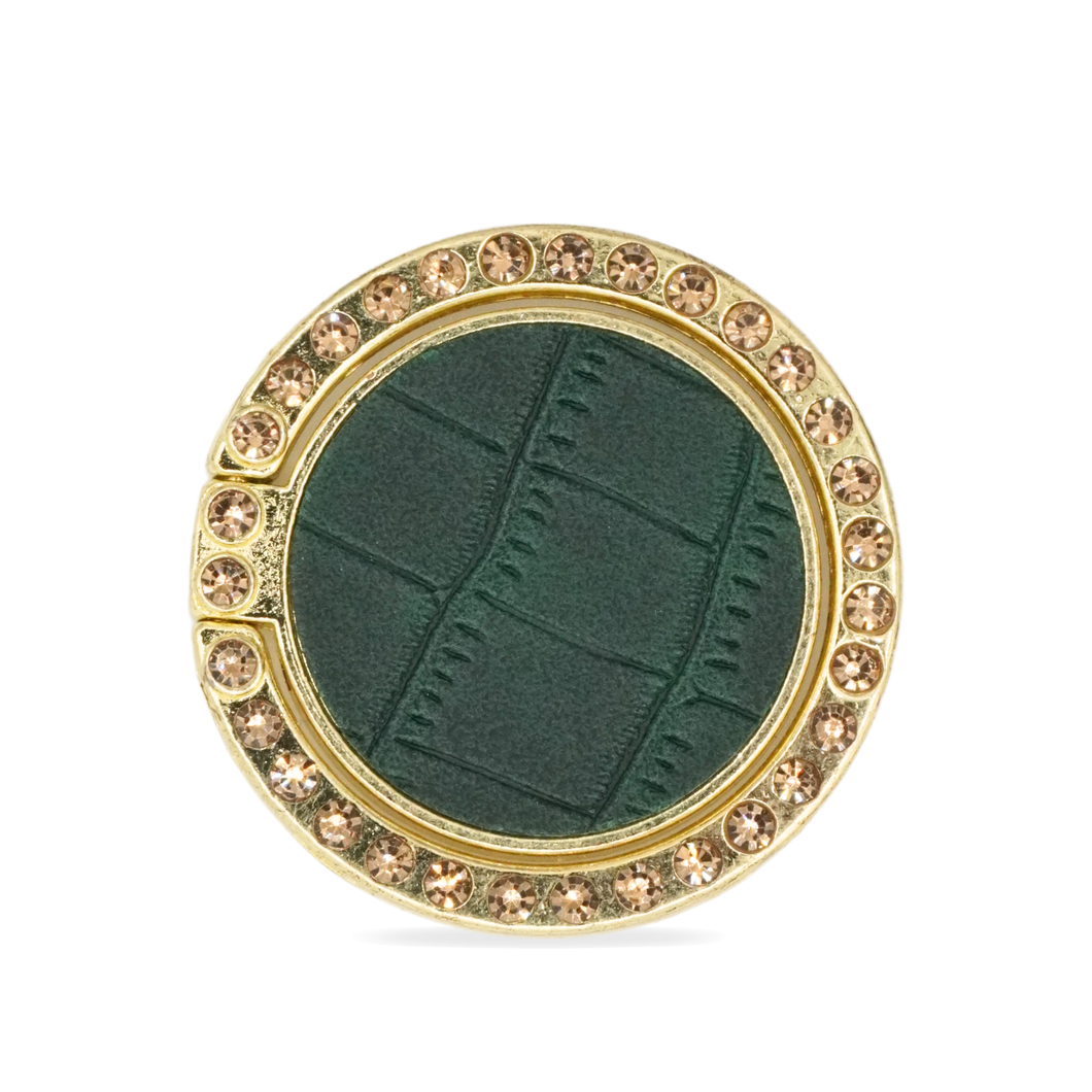 Verde Ring Holder by PURITY | Green crocodile pattern ring holder