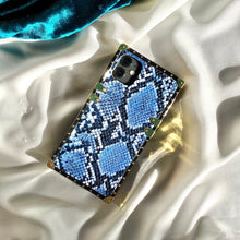 Load image into Gallery viewer, iPhone case &quot;Blue Rattlesnake&quot; by PURITY™ | Blue snakeskin iPhone case
