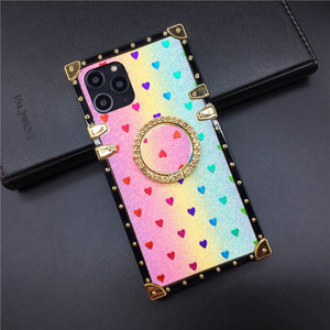 Samsung Case with Ring "Infatuation" by PURITY™ | Rainbow glitter phone case for Samsung