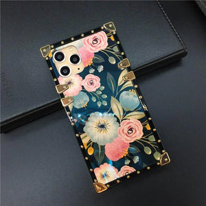 Motorola Case "Aphrodite" - Floral phone case with square design and ring holder. By PURITY