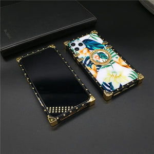 Motorola Case "Caju Ring" | square phone case with floral design and ring holder | PURITY