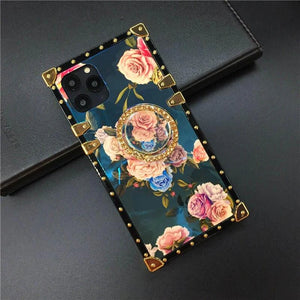 Motorola Case with Ring "Iris" | Floral Square Phone Case | PURITY