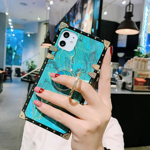 Motorola Case with Ring "Isabis" | Marble Square Phone Case | PURITY