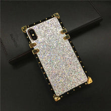 Load image into Gallery viewer, Motorola Case &quot;Pyrite&quot; | White Glitter Square Phone Case | PURITY
