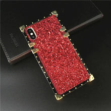 Load image into Gallery viewer, Motorola Case &quot;Ruby&quot; | Red Glitter Square Phone Case | PURITY
