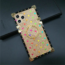 Load image into Gallery viewer, Motorola Case with Ring &quot;Adoration&quot; | Romantic Gold Glitter Square Phone Case | PURITY
