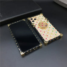 Load image into Gallery viewer, Motorola Case with Ring &quot;Adoration&quot; | Romantic Gold Glitter Square Phone Case | PURITY
