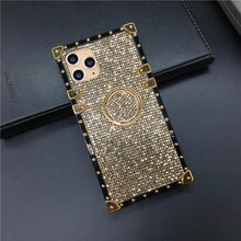 Load image into Gallery viewer, Motorola Case with Ring &quot;Pyrite&quot; | Gold Glitter Square Phone Case | PURITY
