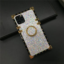 Load image into Gallery viewer, Motorola Case with Ring &quot;Quartz&quot; | White Glitter Square Phone Case | PURITY
