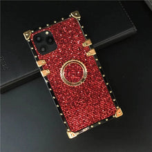 Load image into Gallery viewer, Motorola Case Motorola Case with Ring &quot;Ruby&quot; | Red Glitter Square Phone Case | PURITY Ring &quot;Ruby&quot;
