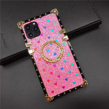 Load image into Gallery viewer, Motorola Case with Ring &quot;Tenderness&quot; | Pink Glitter Square Phone Case | PURITY
