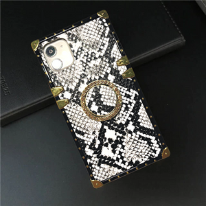 iPhone case with Ring "Albino" by PURITY™ | Black and white snakeskin iPhone case