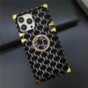 iPhone Case with Ring "Nightmare" by PURITY™ | Luxury Leather Apple iPhone square phone case