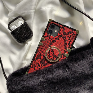 Samsung Case with Ring "Desert Viper" by PURITY™ | Red snakeskin phone case for Samsung