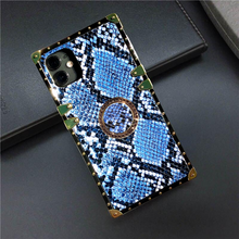 Load image into Gallery viewer, Samsung Case with Ring &quot;Blue Rattlesnake&quot; by PURITY™ | Blue snakeskin phone case for Samsung
